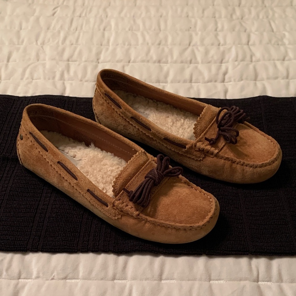 UGG Women's Brown Moccasins with Shearling Lining